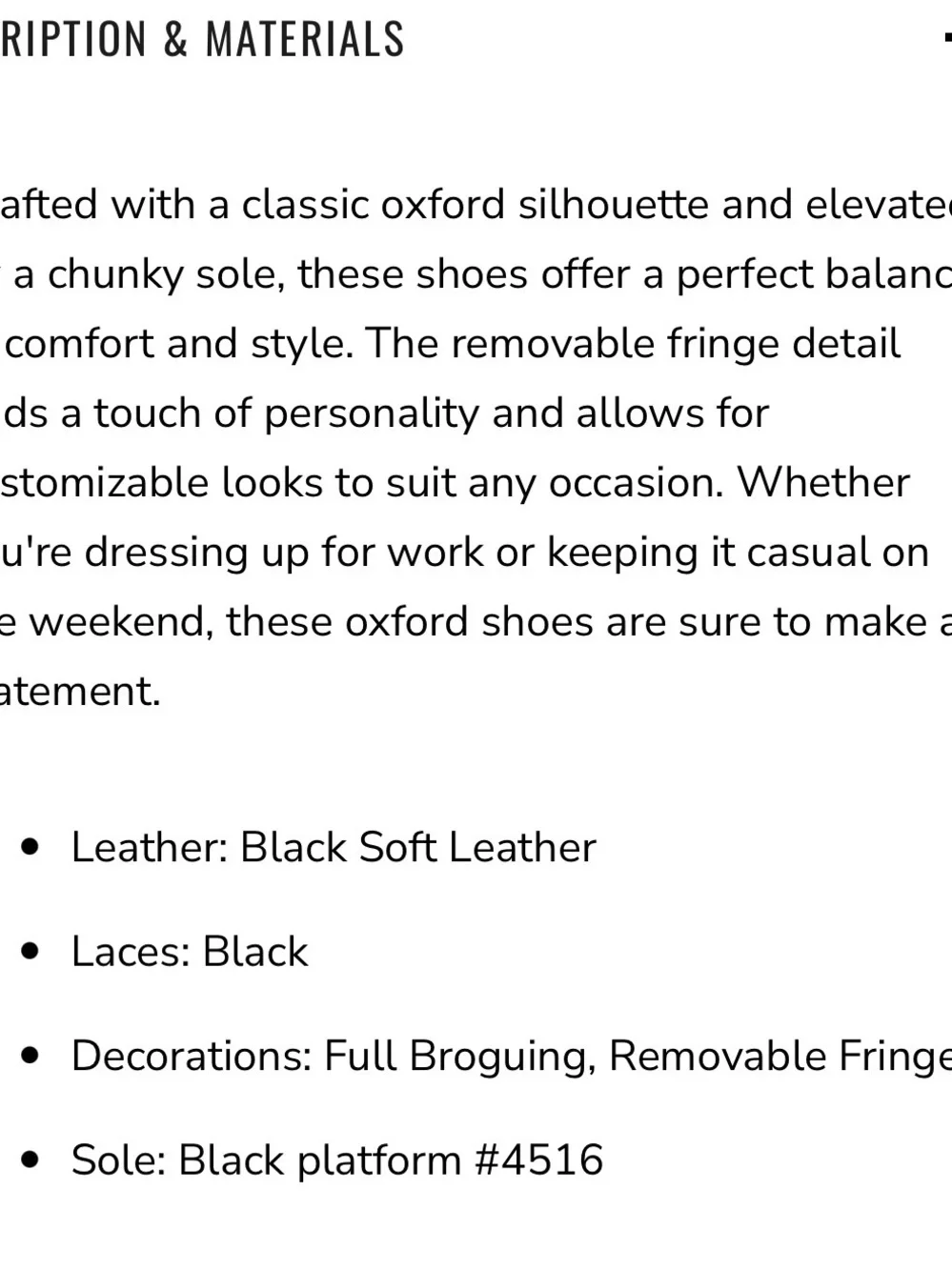 Lenox Fringe Kiltie Wingtip Oxfords in Black